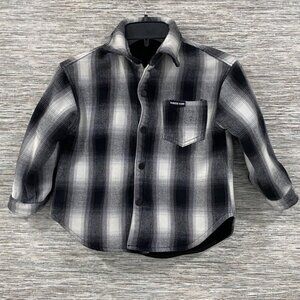 Y2K Original Fashion heavy/thick black grey white plaid girls fleece long sleeve